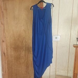 Hot Kiss Royal Blue Asymmetrical Sleeveless Dress